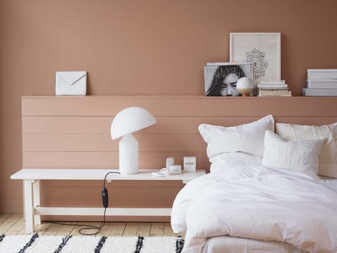 Furniture, Bedroom, Room, White, Bed, Interior design, Wall, Bed frame, Nightstand, Bed sheet, 