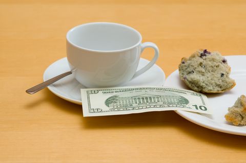 Cafe, brunch, muffin and tip