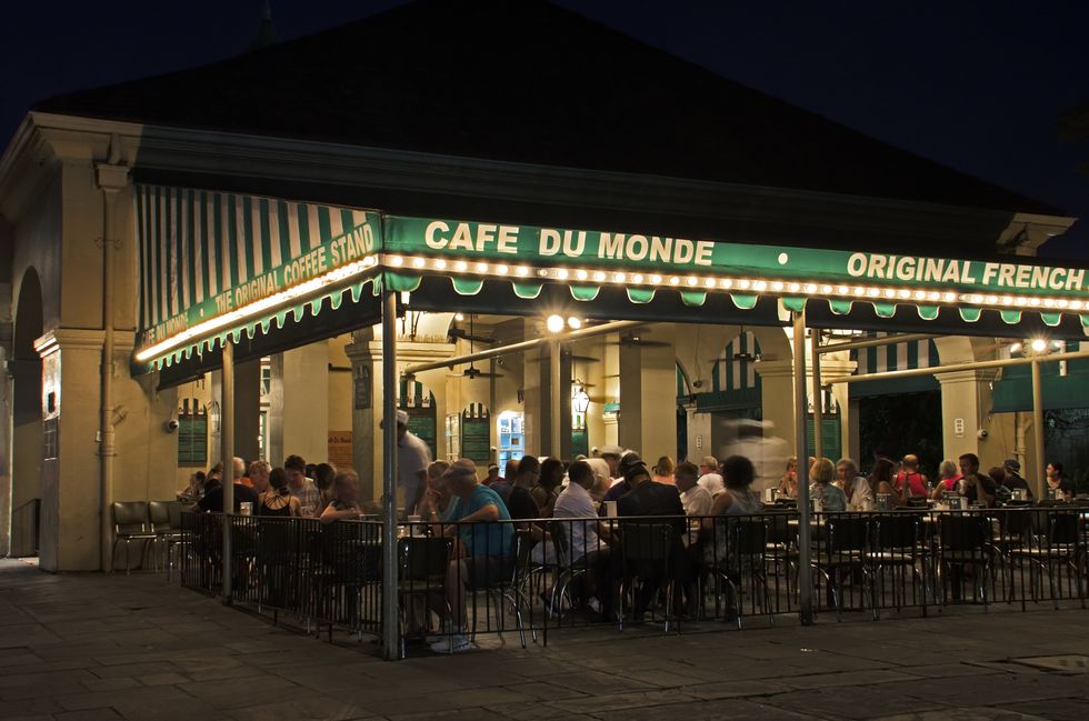 Cafe Du Monde at Night in New Orleans, Louisiana