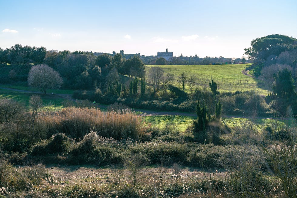 caffarella park and archeological site, rome, italy