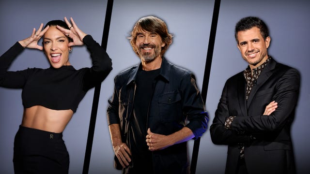lorena castell, santi millan y pablo gonzalez, presentadores del nuevo 'caiga quien caiga'
