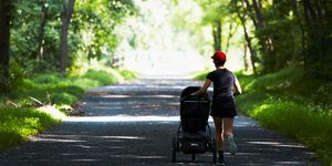 parent 1963W running with stroller