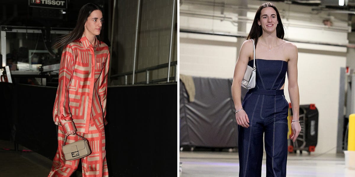 Caitlin Clark Walks WNBA Tunnel in Fendi Set and Denim Jumpsuit