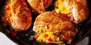 cajun stuffed chicken filled with peppers and onions