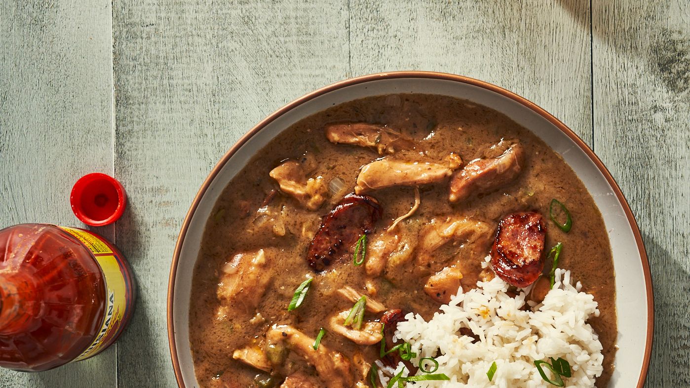 My Chicken Leg and Sausage Gumbo recipe is The Art of Gumbo.