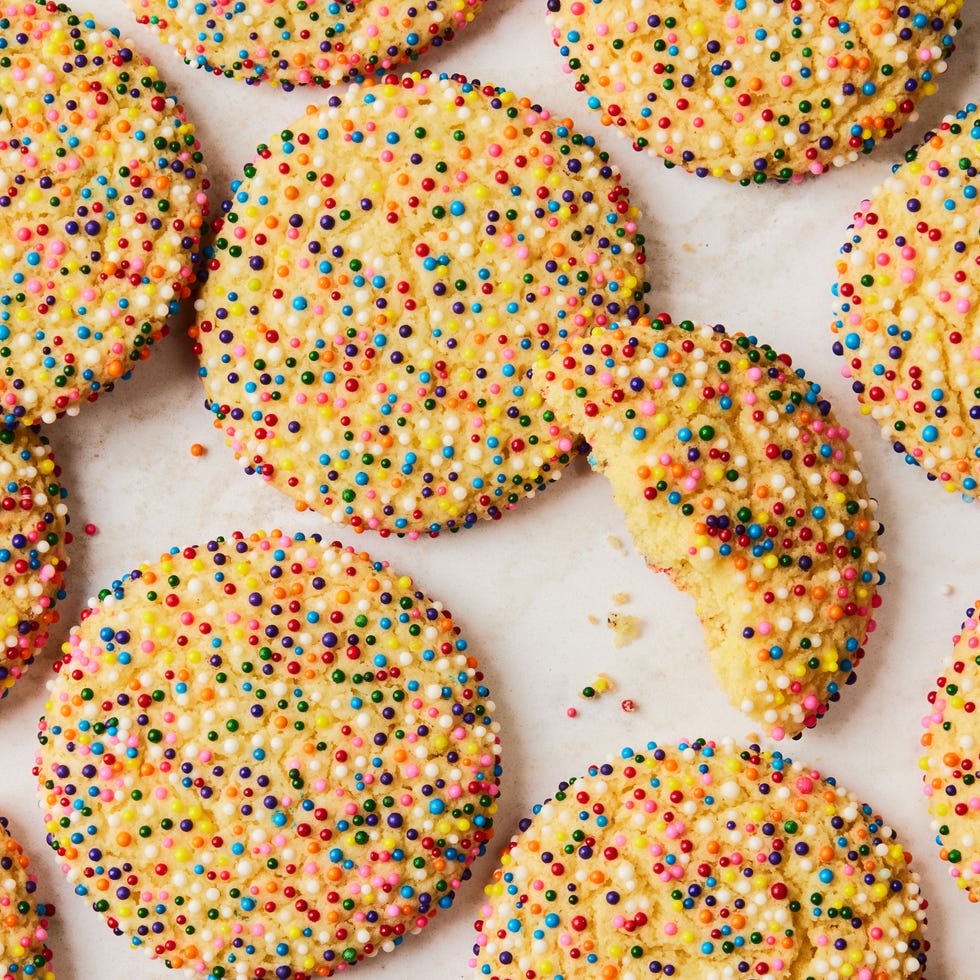 cake mix cookies topped with colored sprinkles