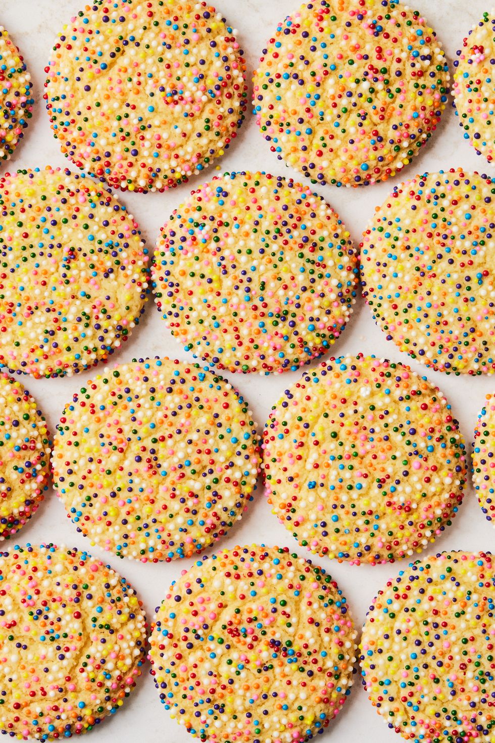cake mix cookies topped with colored sprinkles