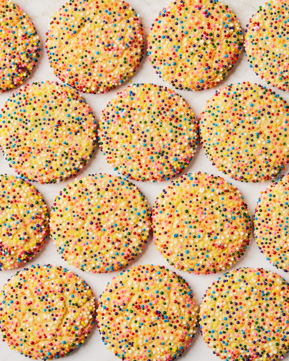 cake mix cookies topped with colored sprinkles