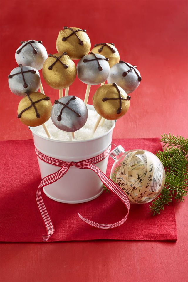 Pink and White Cake Pop Christmas Ornament