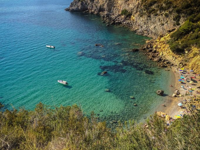 cala del gesso, one of the most beautiful beaches in the argentario archipelago, tuscany