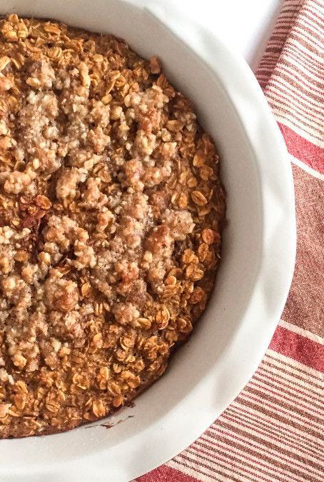 avena y calabaza horneada con topping de streusel