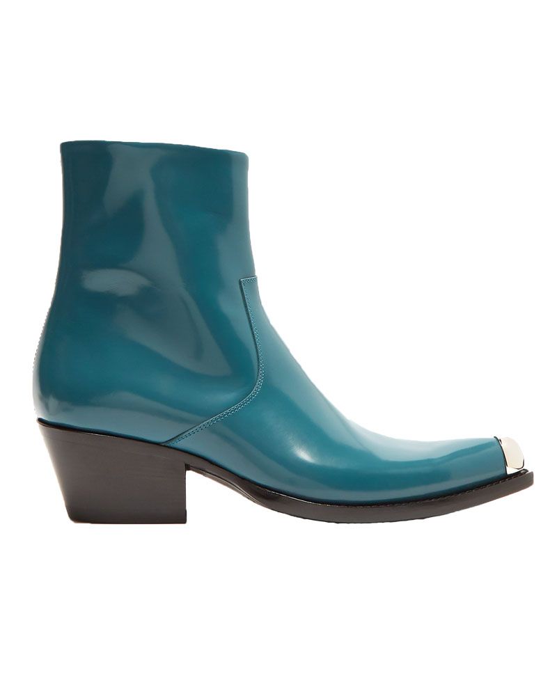 Calvin Klein 205W39NYC teal western boots