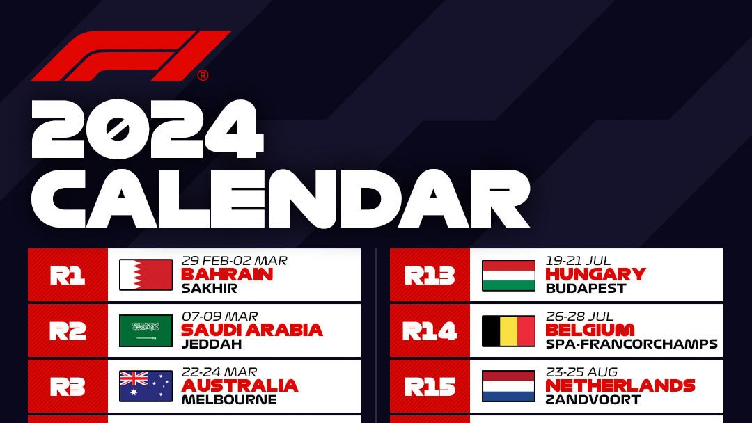 preview for Novedades del calendario de Fórmula 1 para la temporada 2024
