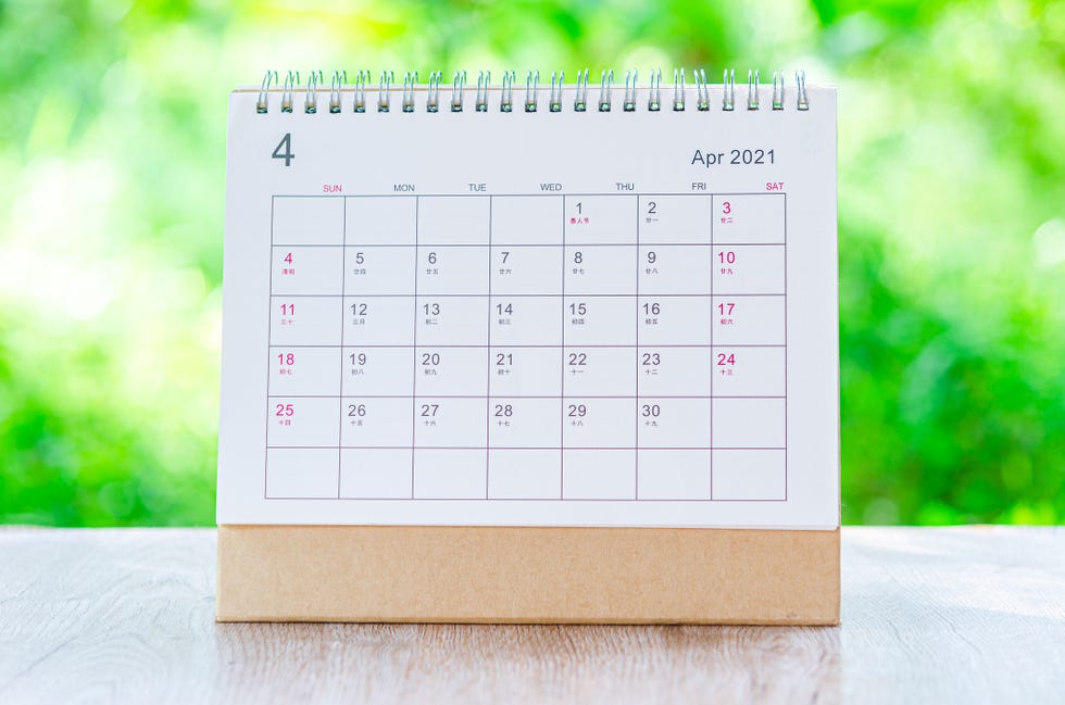 april 2021 calendar