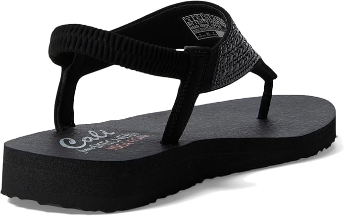 sandalia cali negra brillantes skechers