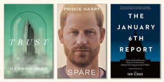 trust, hernan diaz, spare, prince harry, january 6th report