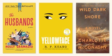 books, california bestsellers, the husbands by holly gramazio, yellowface by rf kuang, wild dark shore by charlotte mcconaghy