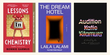 books, california bestsellers, lessons in chemistry by bonnie garmus, the dream hotel by laila lalami, audition by katie kitamura