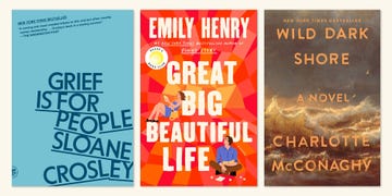 grief is for people by sloane crosley, great big beautiful life by emily henry, wild dark shore by charlotte mcconaghy