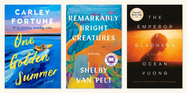 books, california bestsellers, one golden summer by carley fortune, remarkably bright creatures by shelby van pelt, the emperor of gladness by ocean vuong