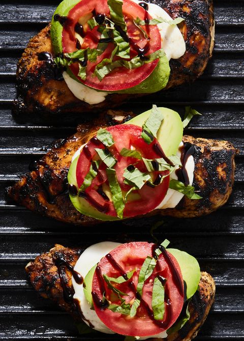 california grilled chicken topped with avocado, tomato, mozzarella and balsamic