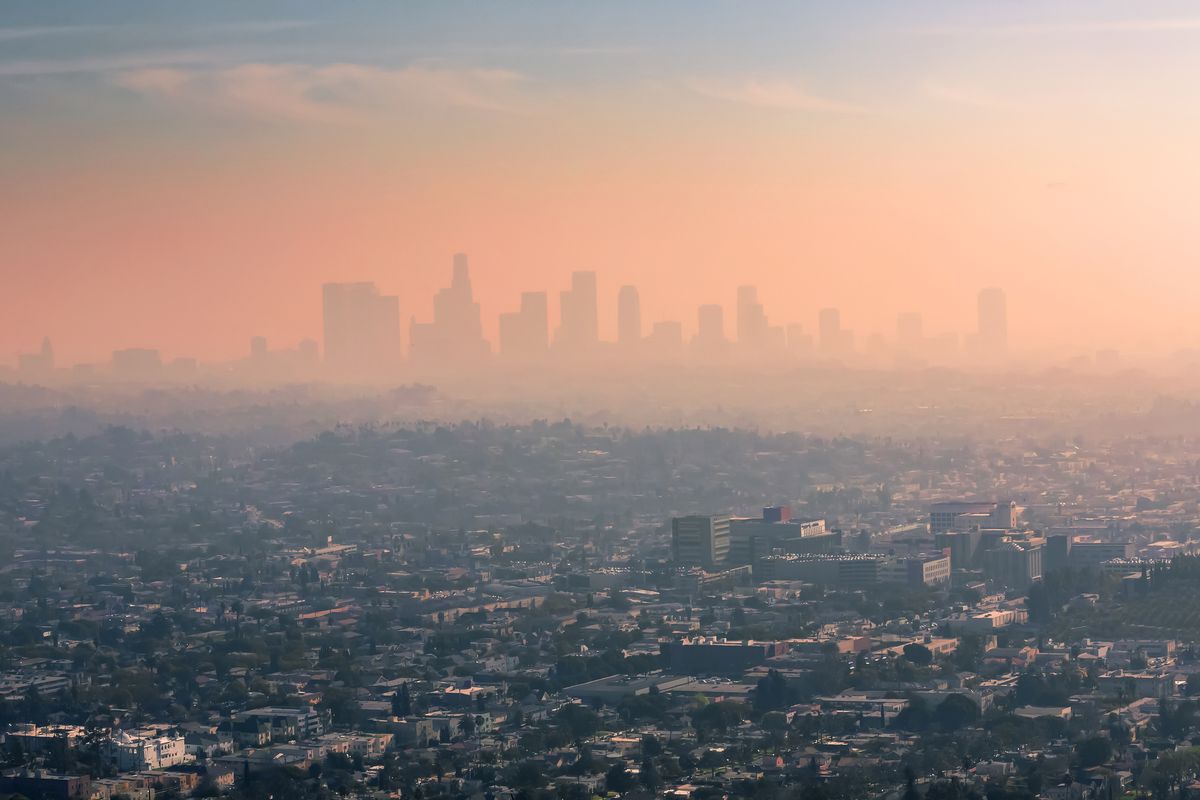 USA, California, Los Angeles, smog over Los Angeles