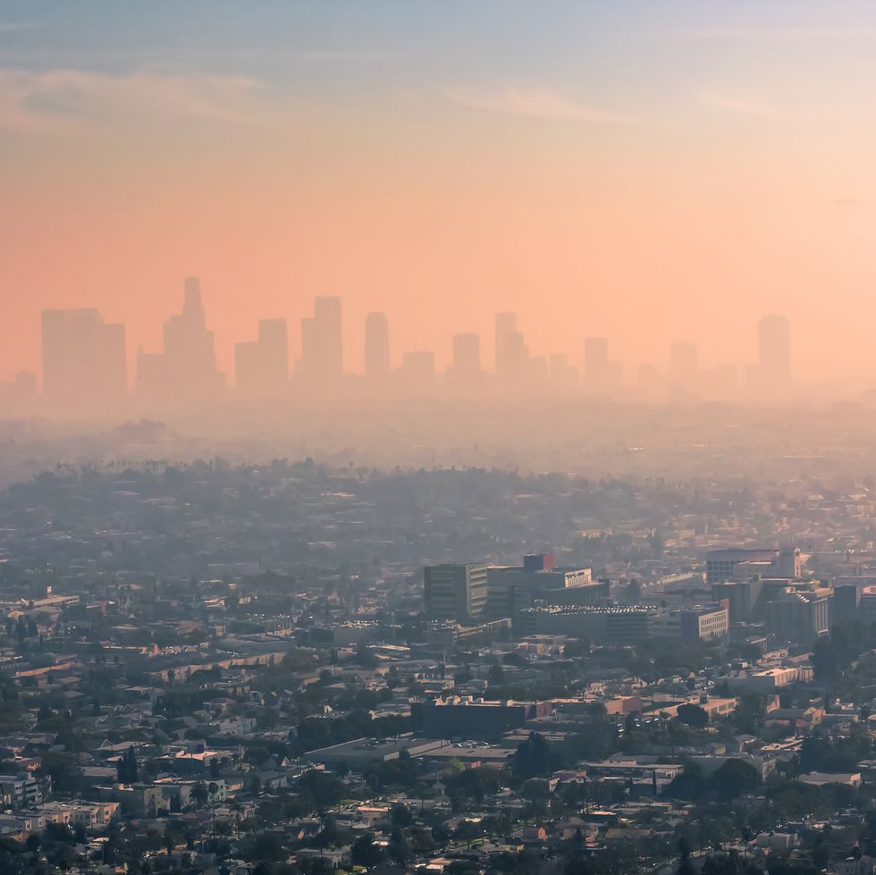 USA, California, Los Angeles, smog over Los Angeles