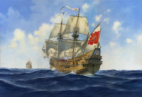 spanish ship 1600s on the sea