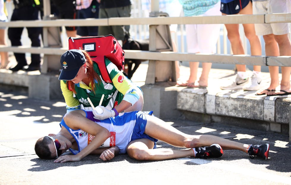 el atleta callum hawkins en la maratón de los juegos de la commonwealth en 2018
