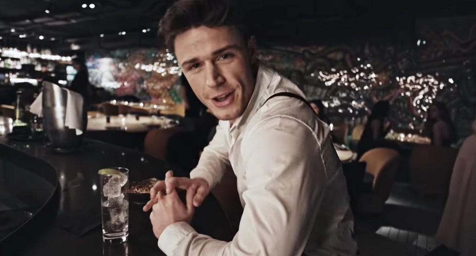 Callum Kerr in Robbie Williams' music video Mixed Signals