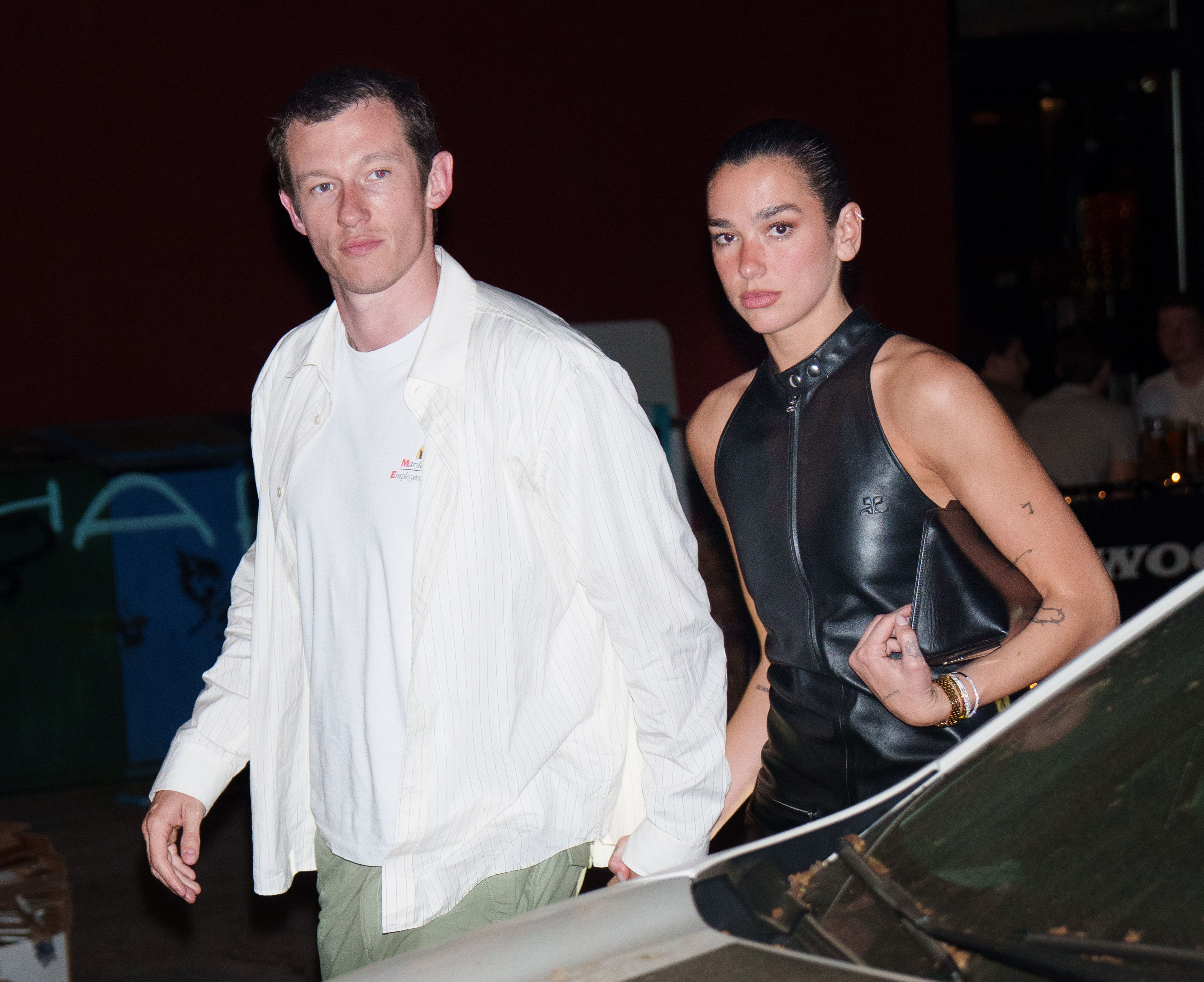 Dua Lipa Doubles Down on Leather for Date Night With Callum Turner