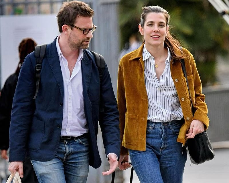 Carlota Casiraghi y Nicolas Mathieu: looks con vaqueros a juego