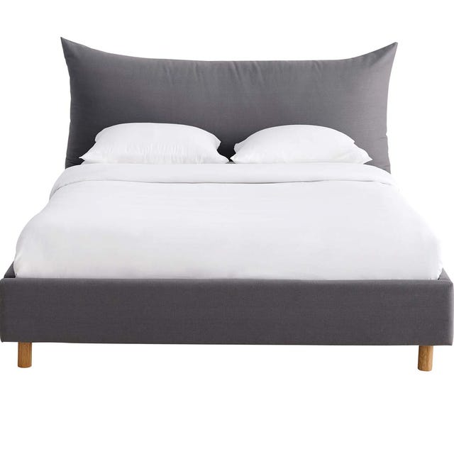 Cama gris: CABECERO MULLIDO