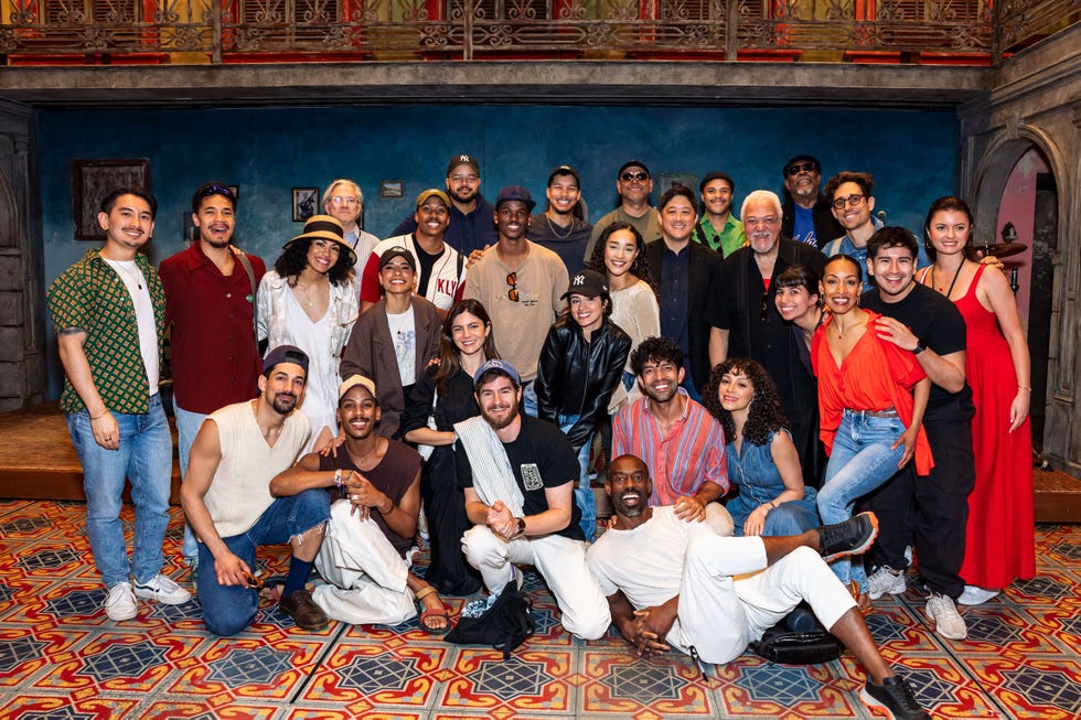 monica barbaro and andrew garfield with the buena vista social club cast