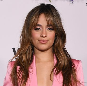 camila cabello in a pink suit on the red carpet
