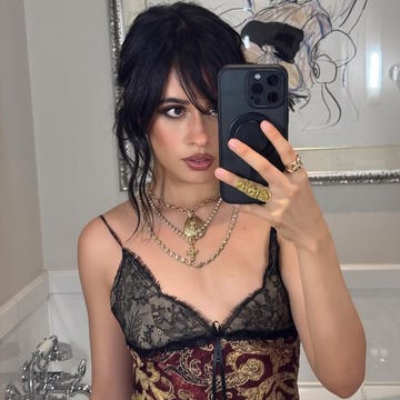Camila Cabello mob wife lace ruffle mini dress camila cabello mob wife lace ruffle mini dress