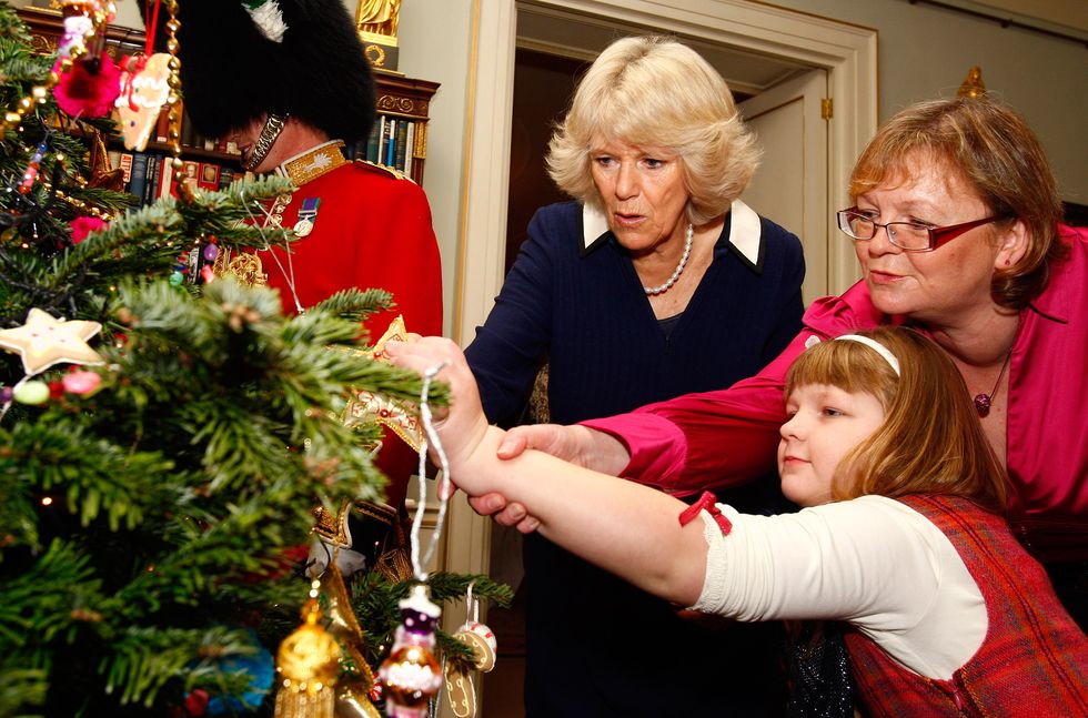 The Duchess Of Cornwall Decorates The Christmas Tree At Clarence House