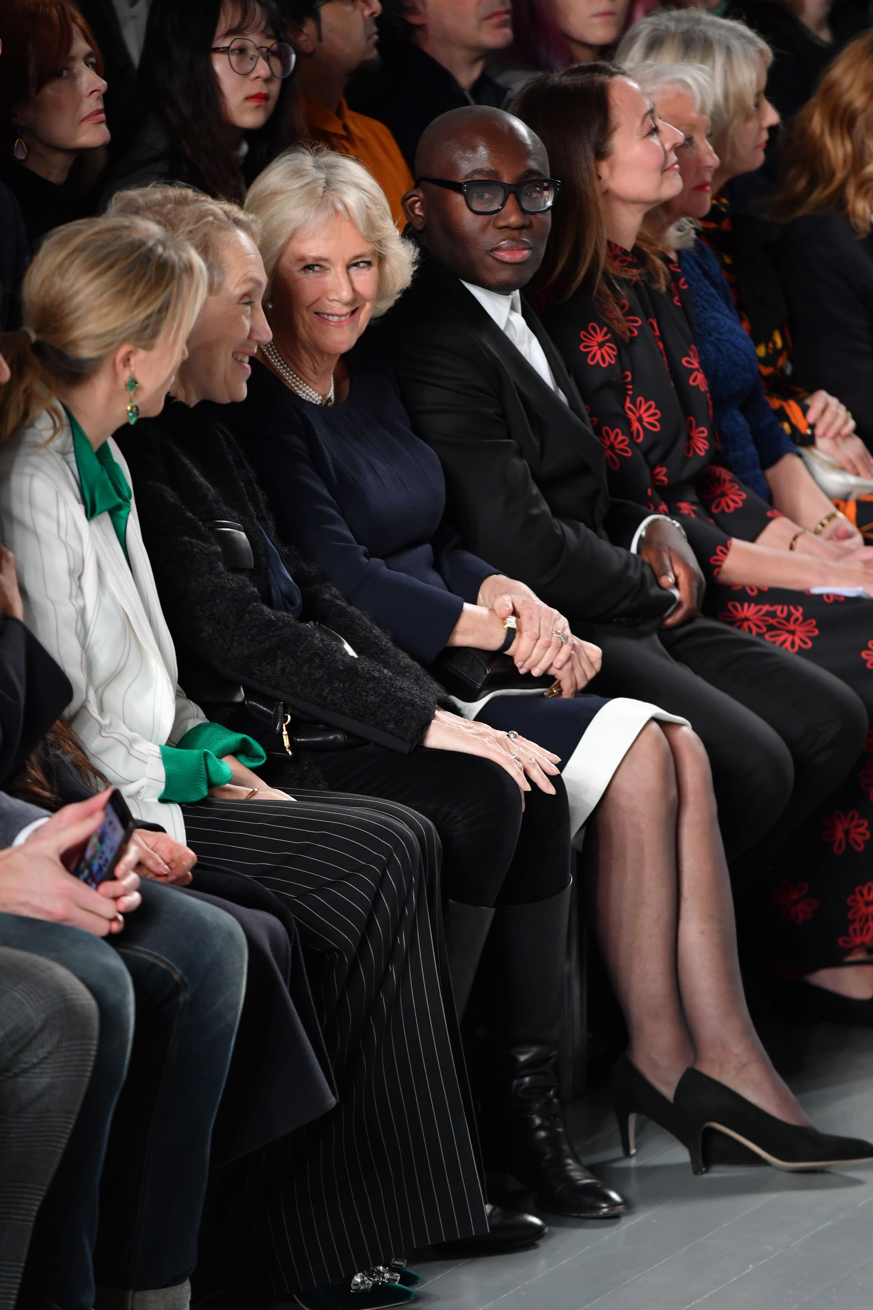 Britain's Camilla,Duchess of Cornwall, meets U.S. fashion designer