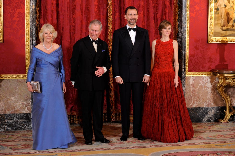 spanish royals and prince charles duchess of cornwall gala dinner