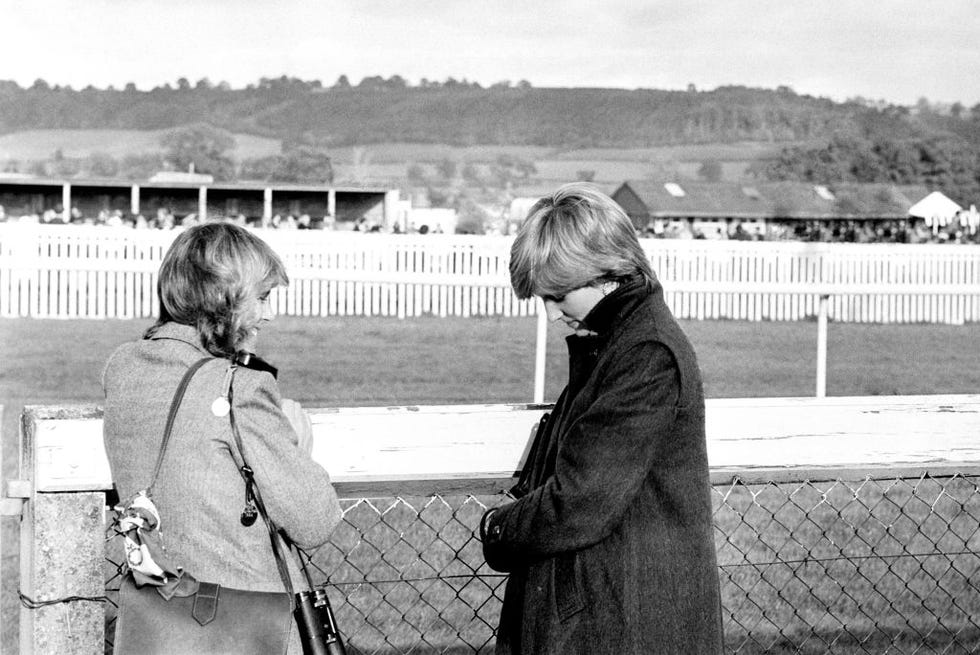 Camilla Parker-Bowles and Diana at Ludlow racecourse