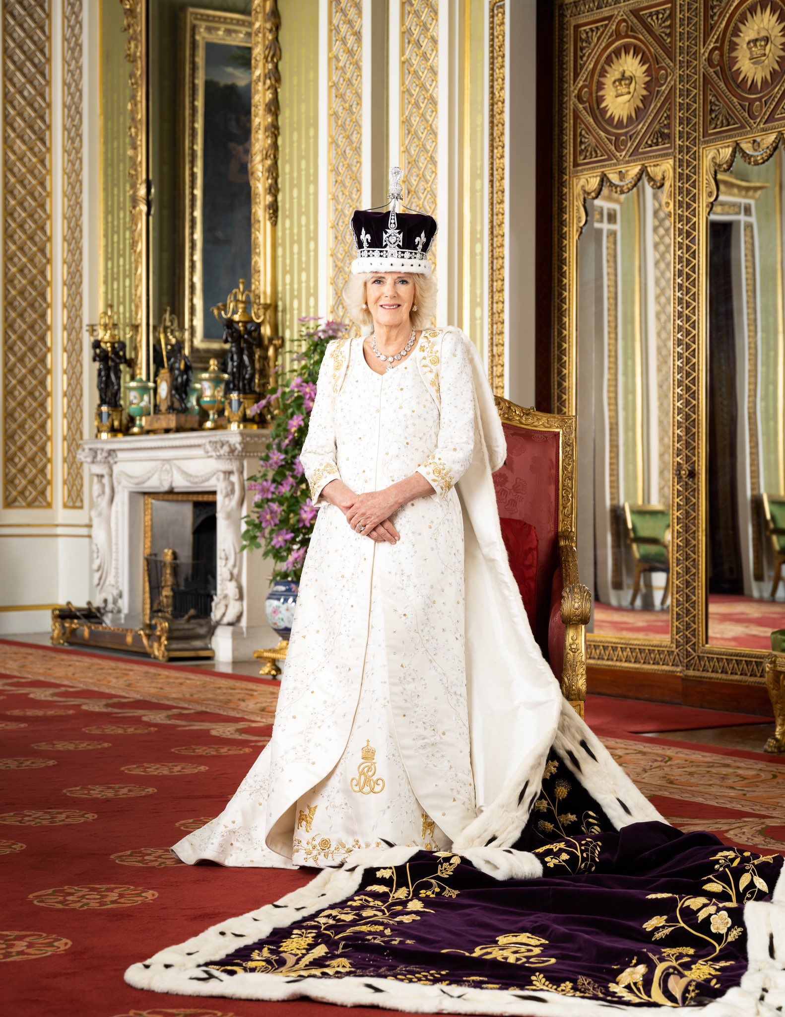 Who's who in the new Coronation portrait? King Charles and Queen Camilla  are pictured with Pages of Honour and Ladies in Attendance