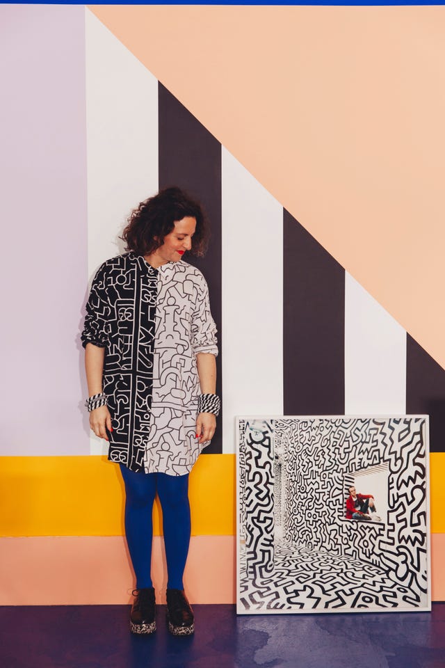 camille walala with her keith haring photograph