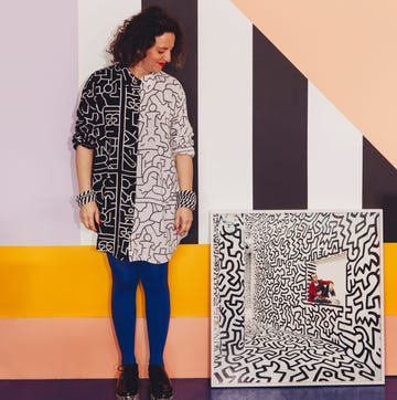 Camille Walala with her Keith Haring photograph camille walala with her keith haring photograph