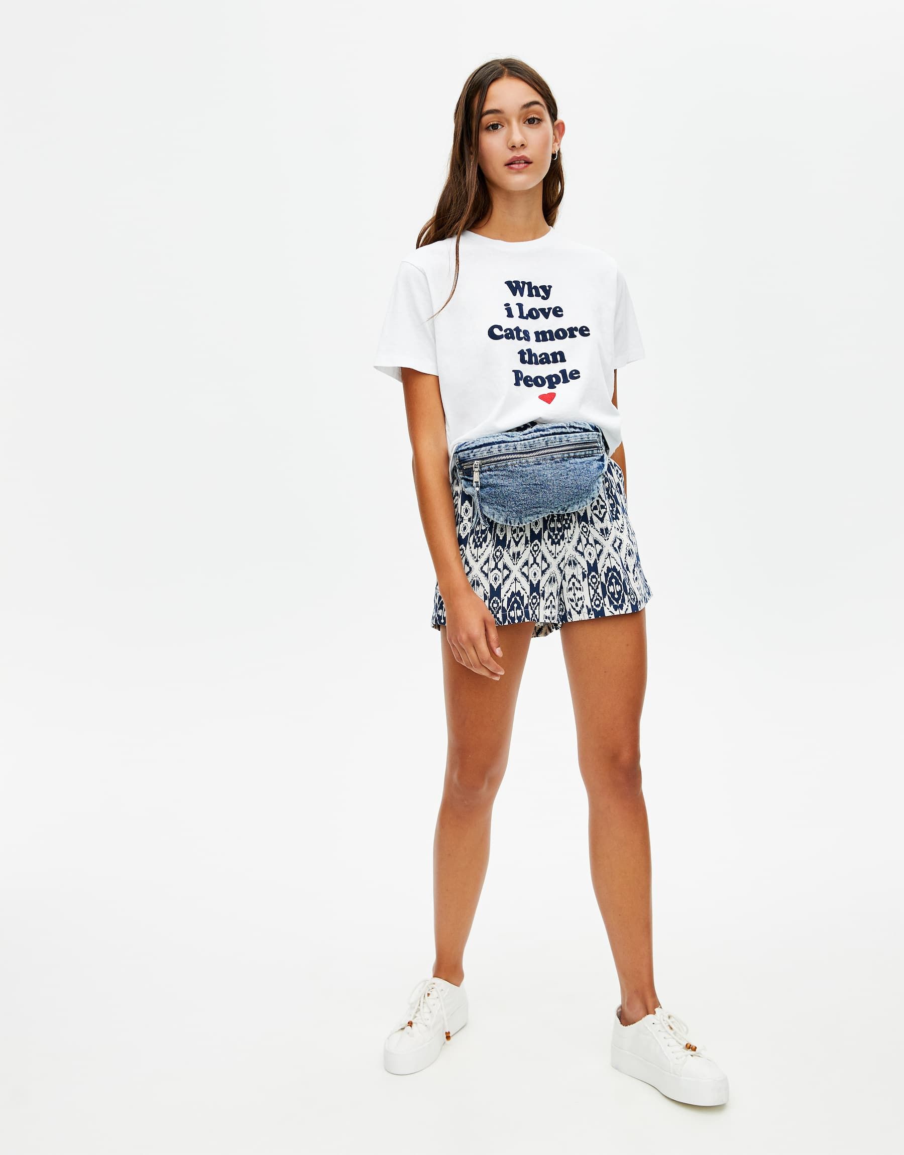 Pull and bear camiseta blanca hot sale