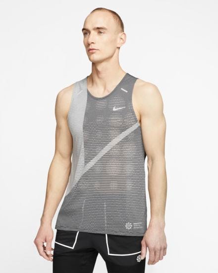 camiseta, tirantes, running, nike