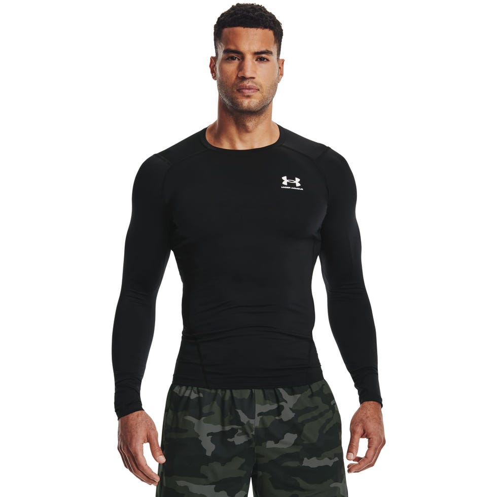 camiseta de manga larga deportiva under armour en color negro para hombre