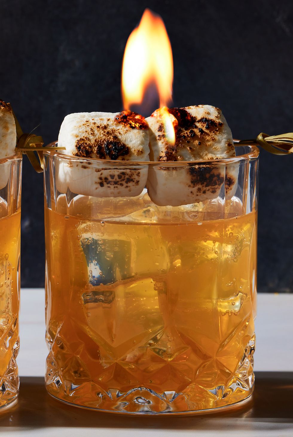 campfire mules with a torched marshmallow garnish