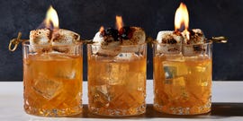 campfire mules with a torched marshmallow garnish