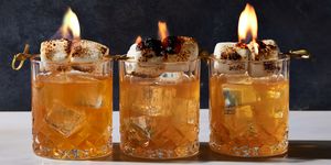 campfire mules with a torched marshmallow garnish