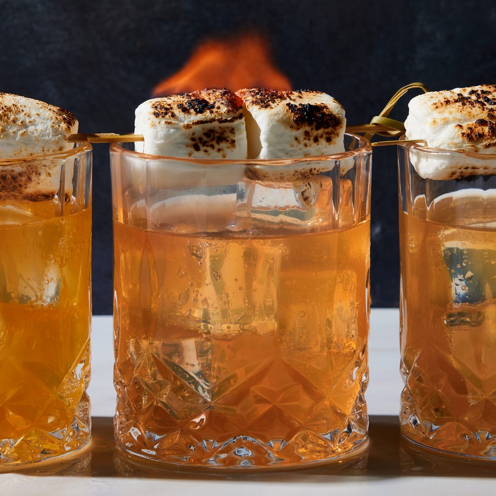 campfire mules with a torched marshmallow garnish